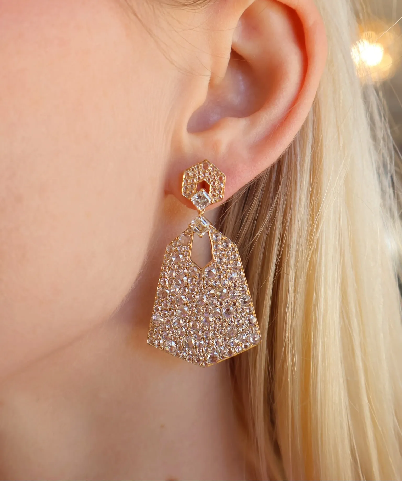 Diamond Heritage Hexagon Earrings