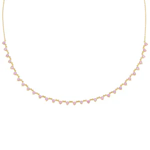 Diamond Sapphire Multi Solitaire Necklace 14K