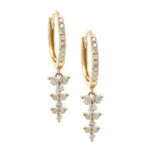 Diamond Trio Drop Earrings
