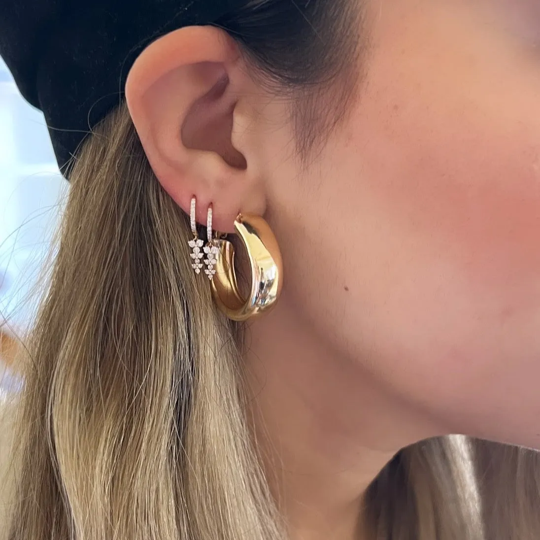 Diamond Trio Drop Earrings