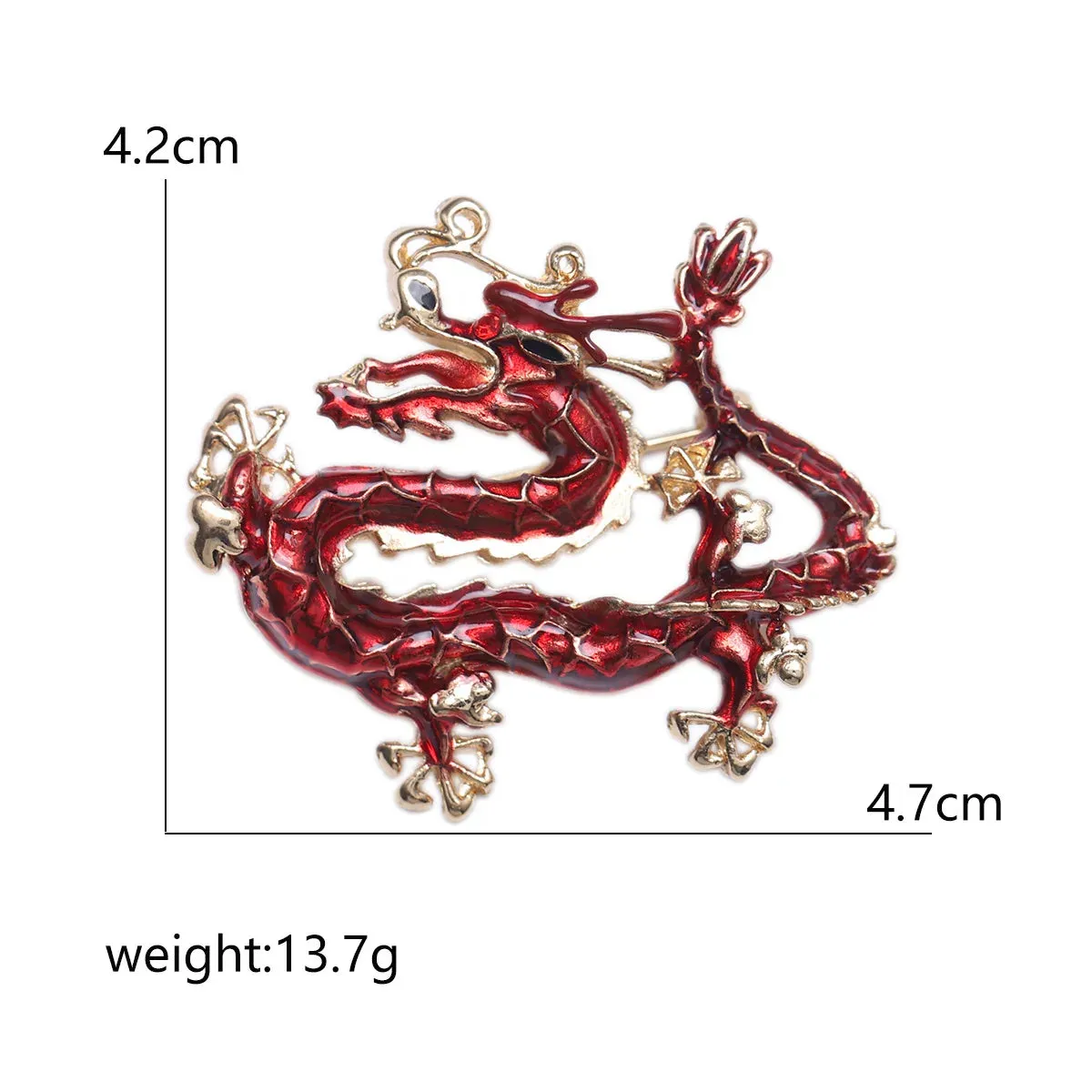 Dmari Women Brooch Chinese Vintage Dragon Badge Enamel Pin Luxury Jewelry Accessories For Women Clothing New Year Gifts