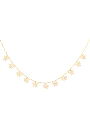 DN6142 - BUTTERFLY DAINTY STATIONARY NECKLACE