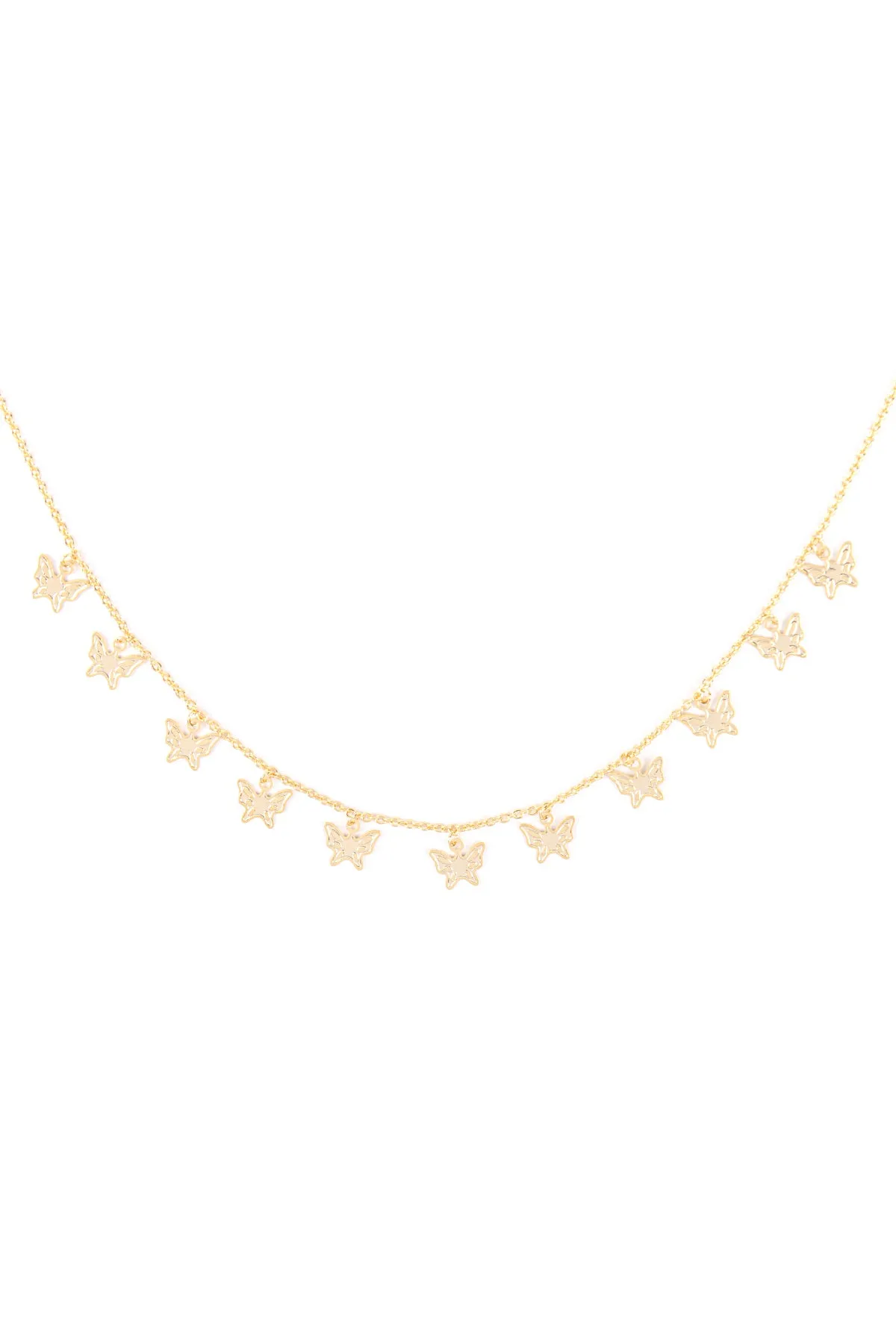 DN6142 - BUTTERFLY DAINTY STATIONARY NECKLACE
