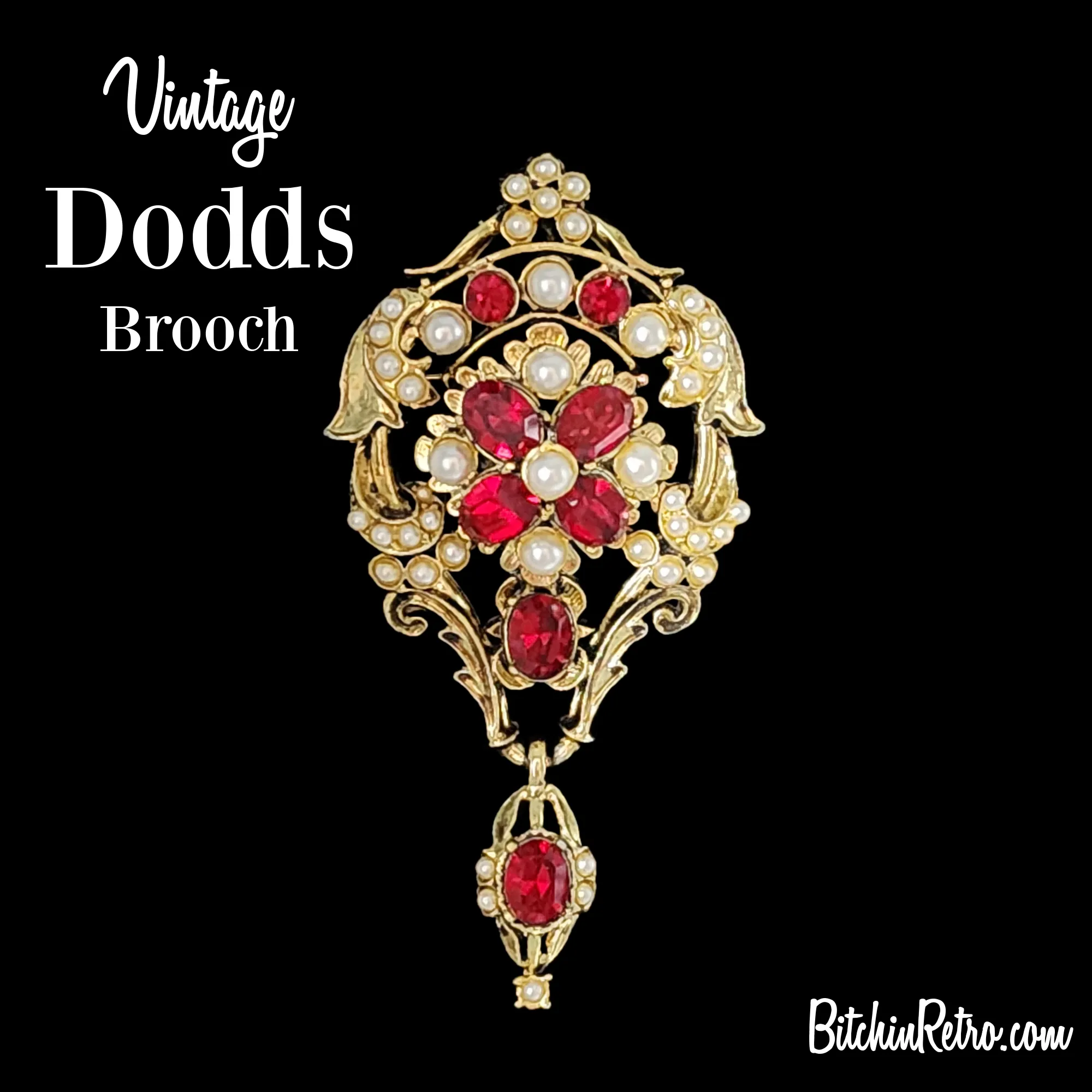 Dodds Vintage Articulated Rhinestone Brooch