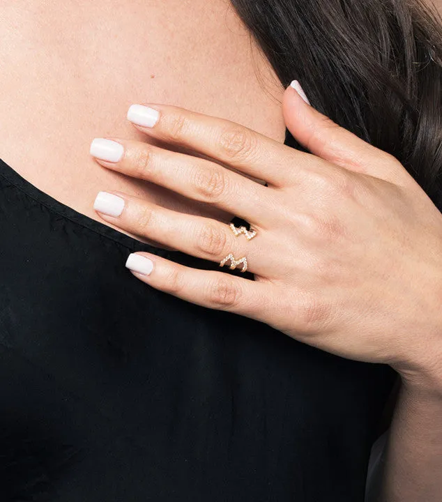 Donna Stacked Dagger Ring | White Gold