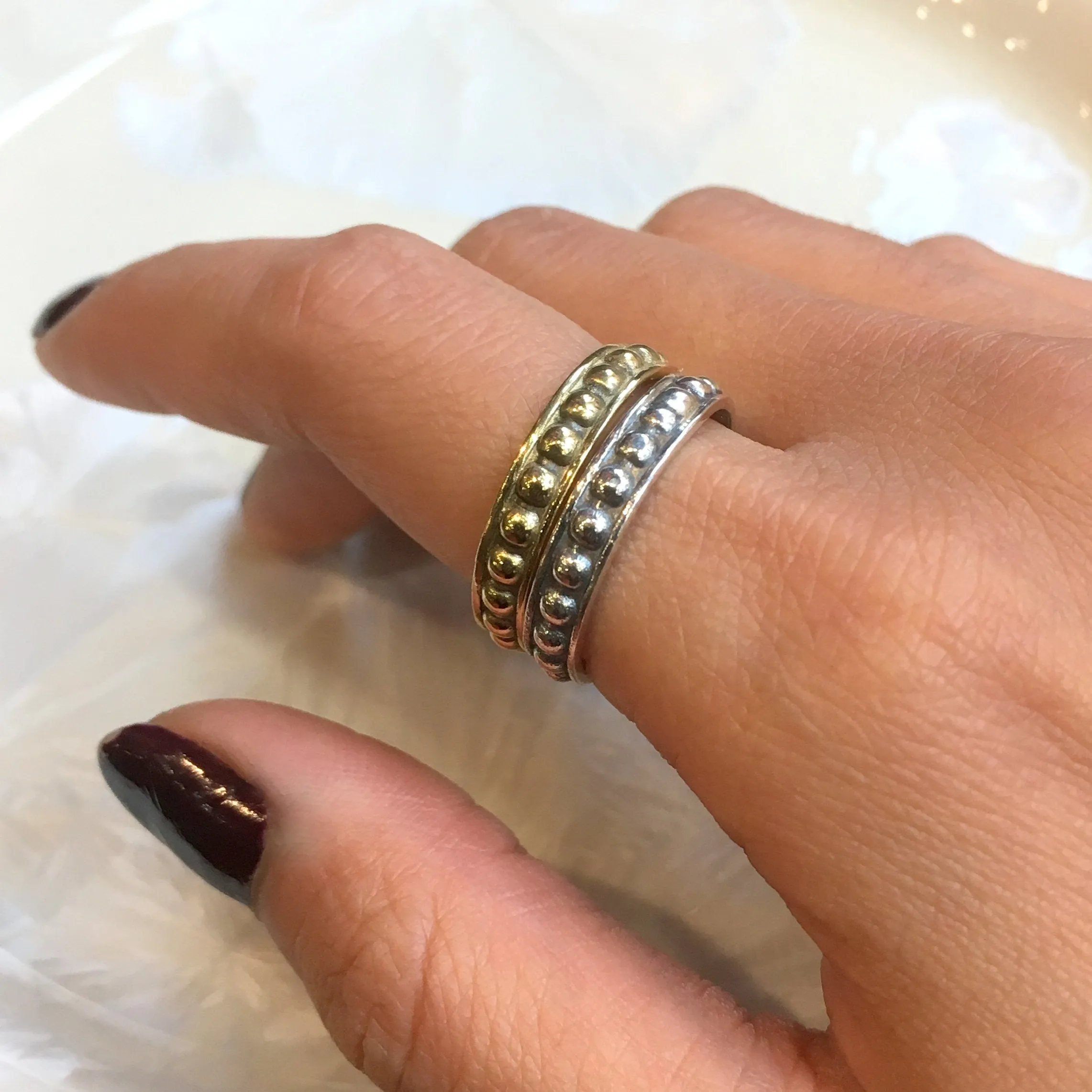 Dotted Brass Ring - The Couple.