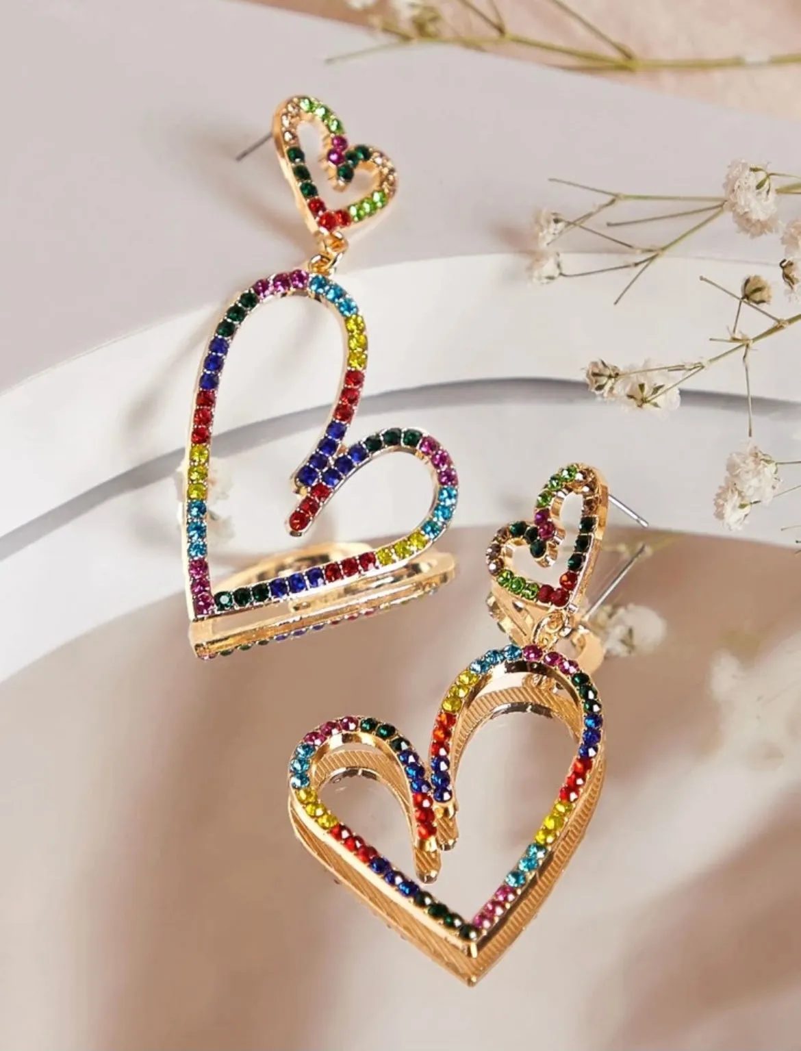 DOUBLE LOVE DROP EARRINGS