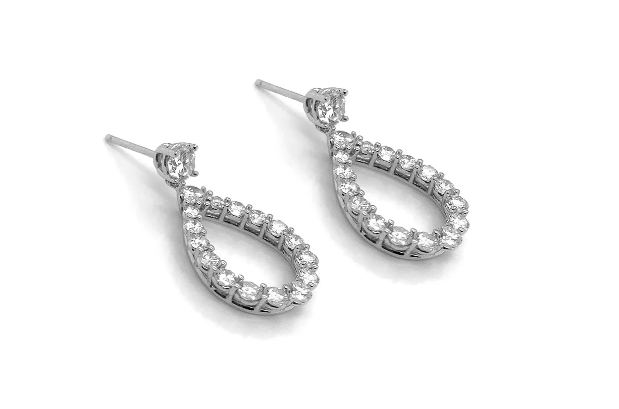 Earrings 18kt Gold Teardrop with Diamonds