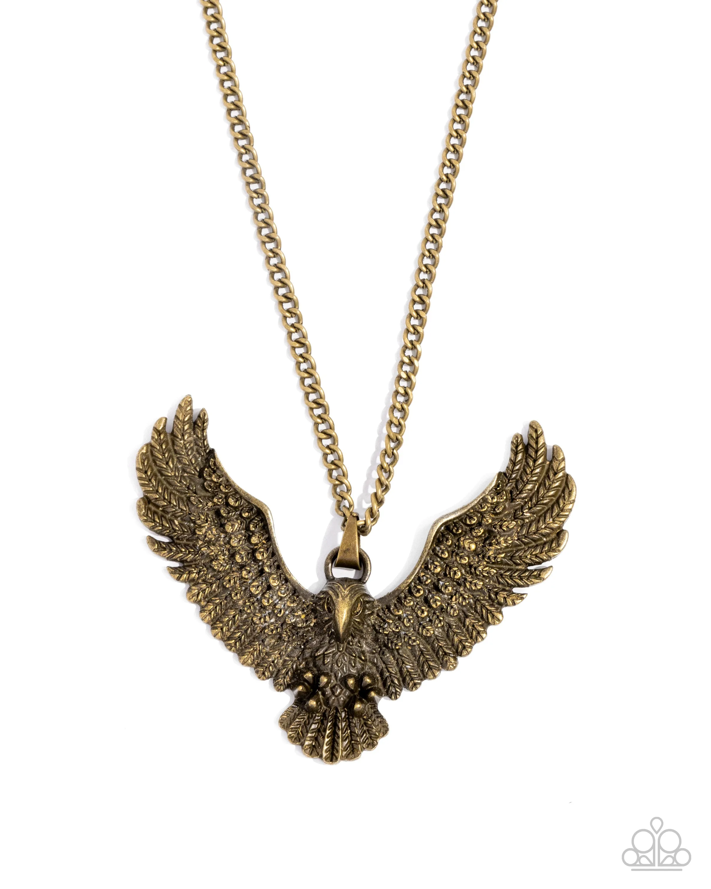 Edgy Eagle - Brass - Paparazzi Short Necklace
