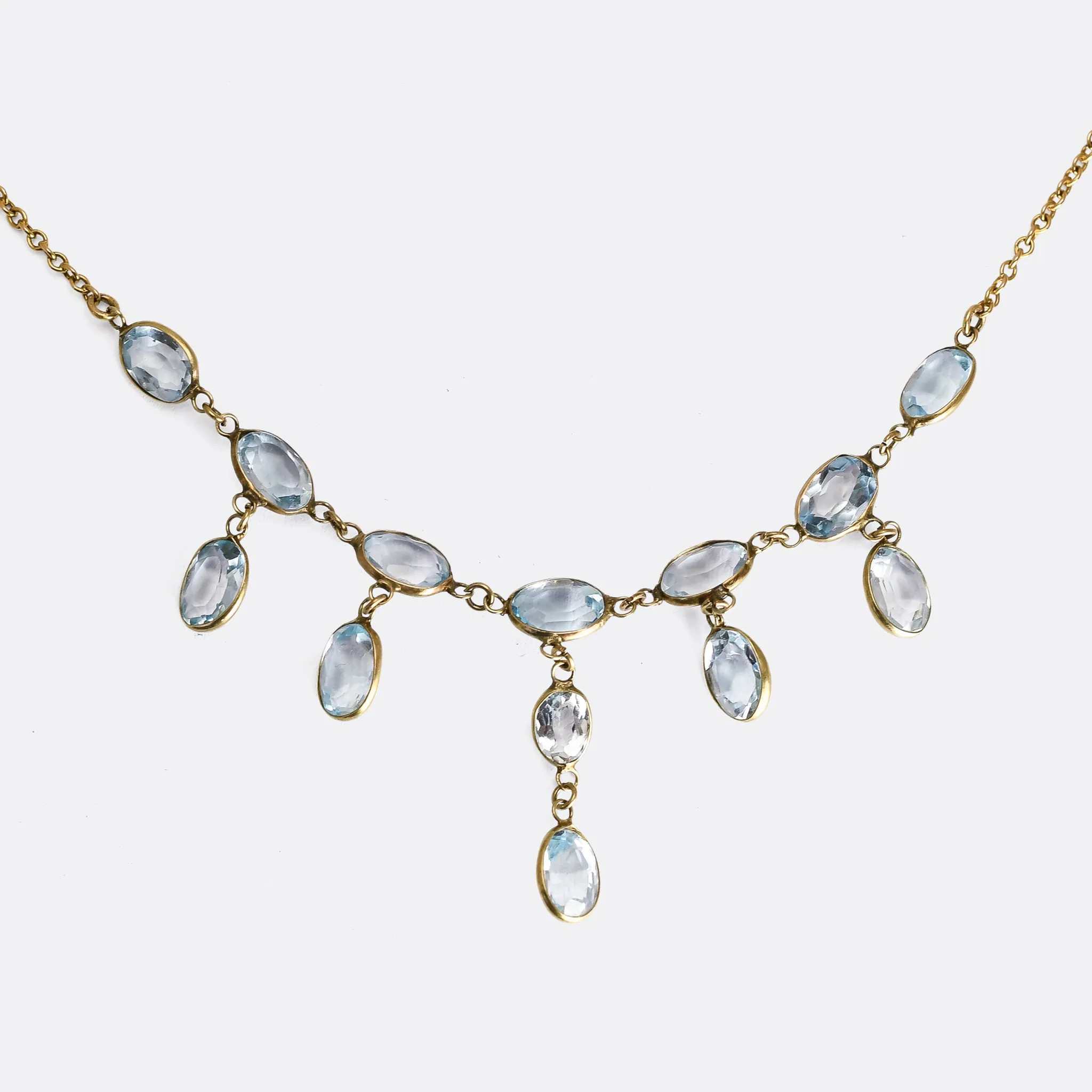 Edwardian Aquamarine Multi-Drop Necklace