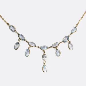 Edwardian Aquamarine Multi-Drop Necklace