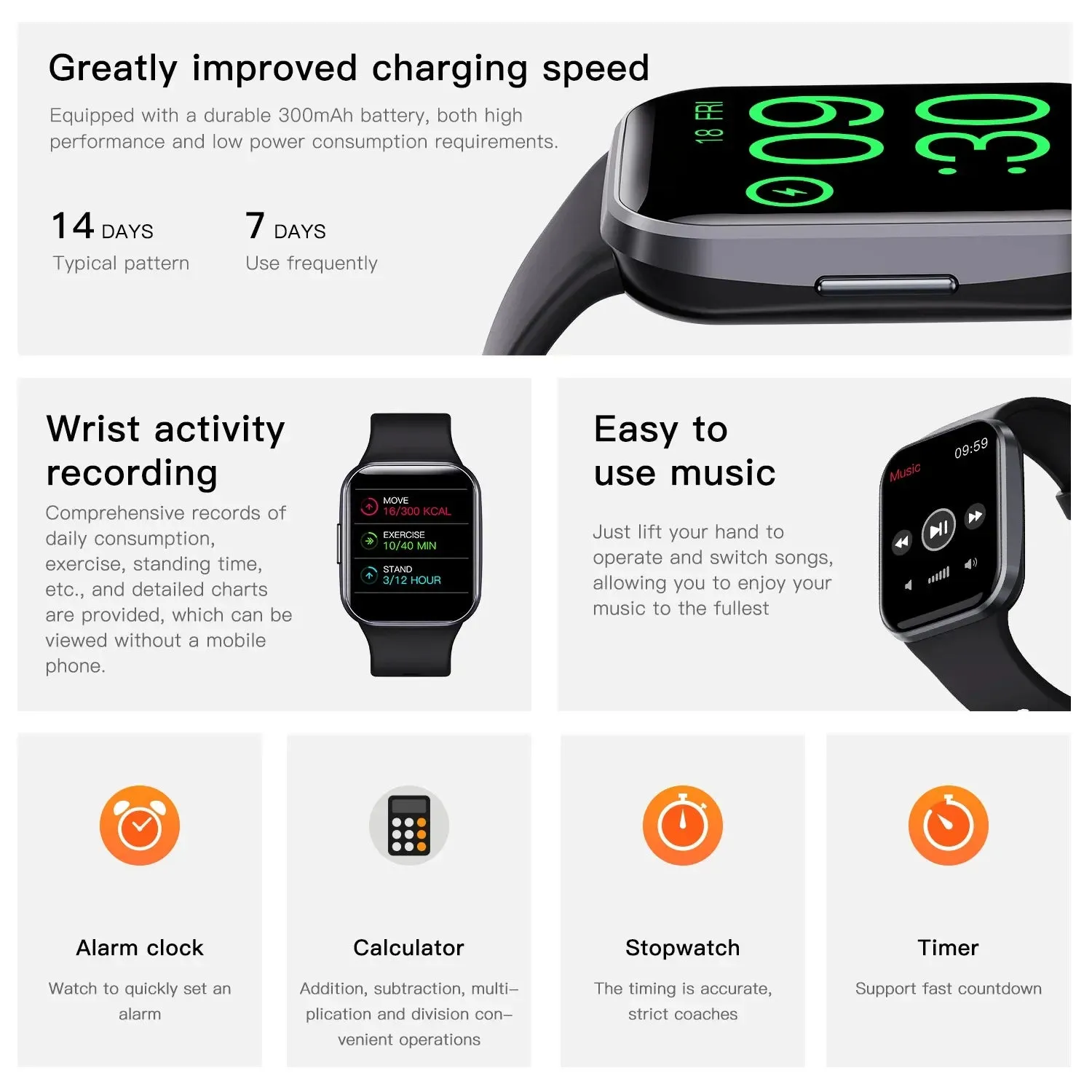 EFFEOKKI 1.69" HD Display Smart Fitness Watch