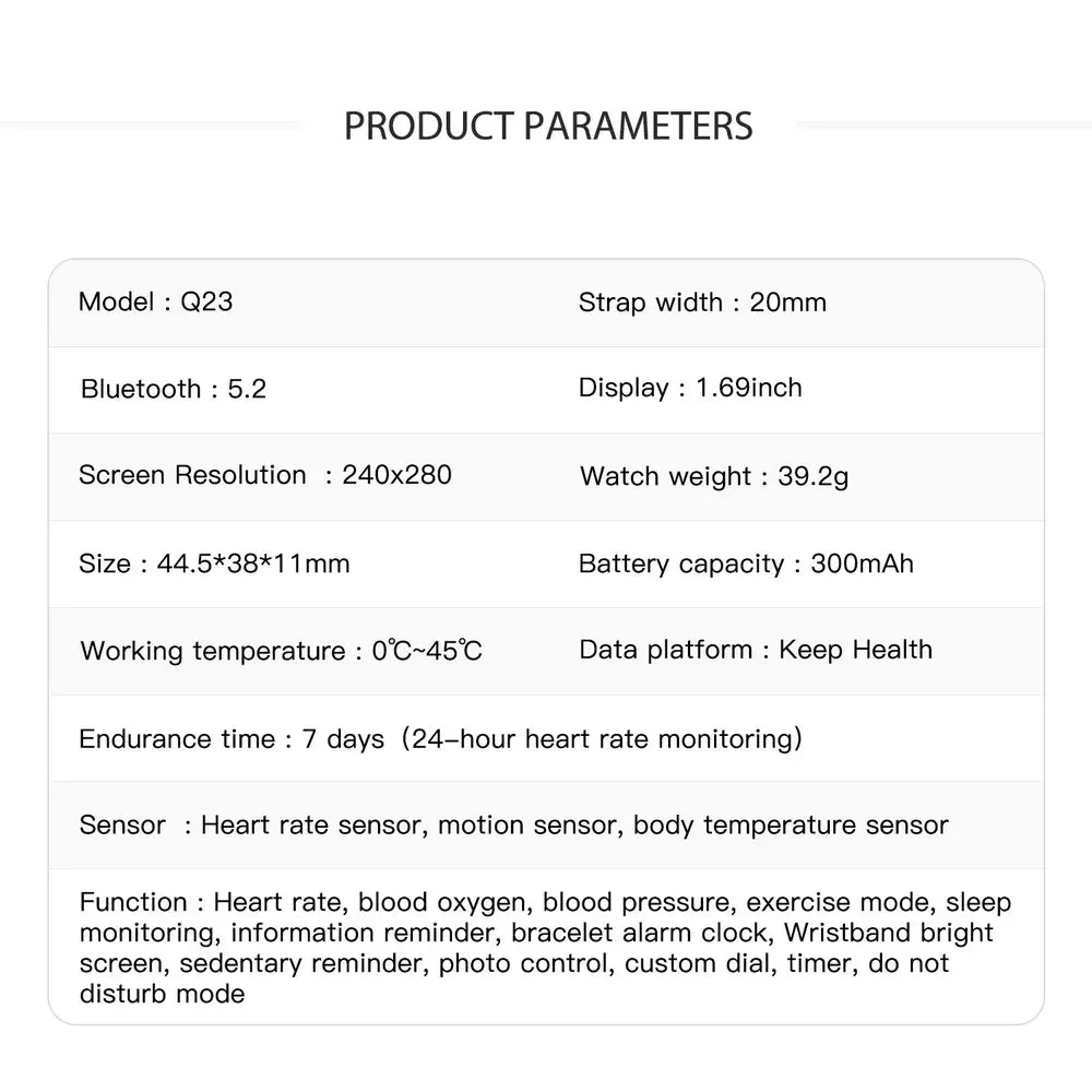 EFFEOKKI 1.69" HD Display Smart Fitness Watch