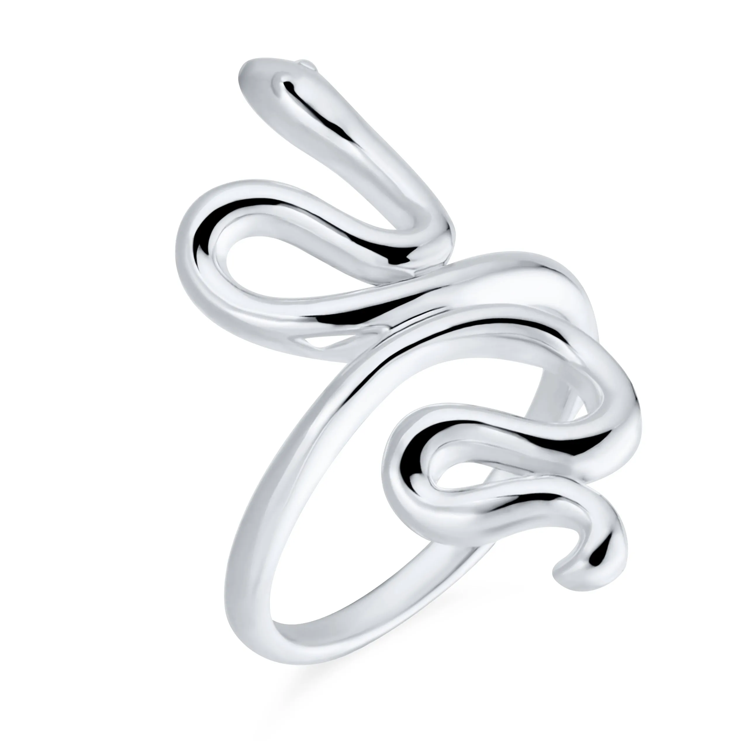 Egyptian Serpent Snake Silver Ring Band for Garden Animal Pet Reptile Lovers