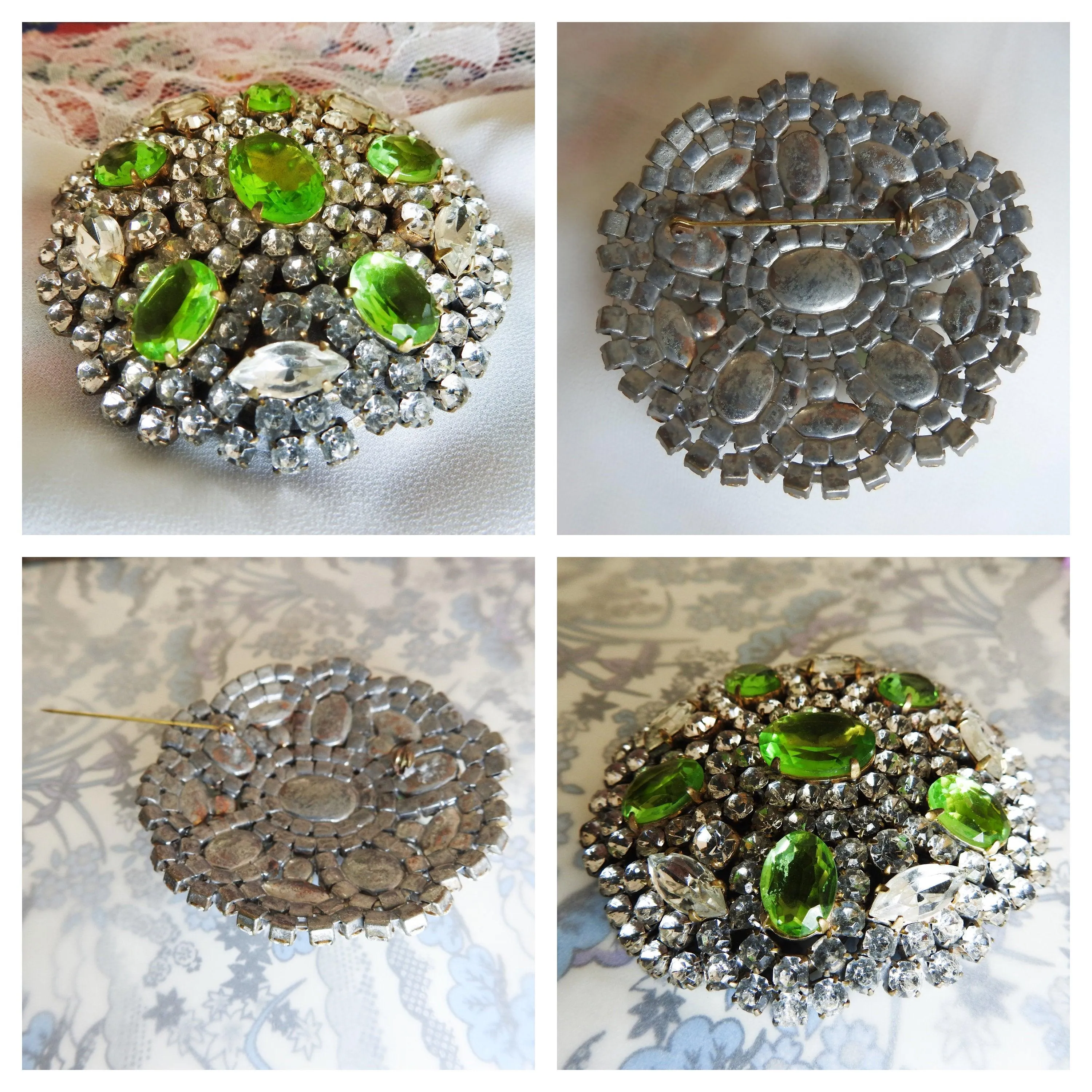 Elegant Austrian crystal brooch pin
