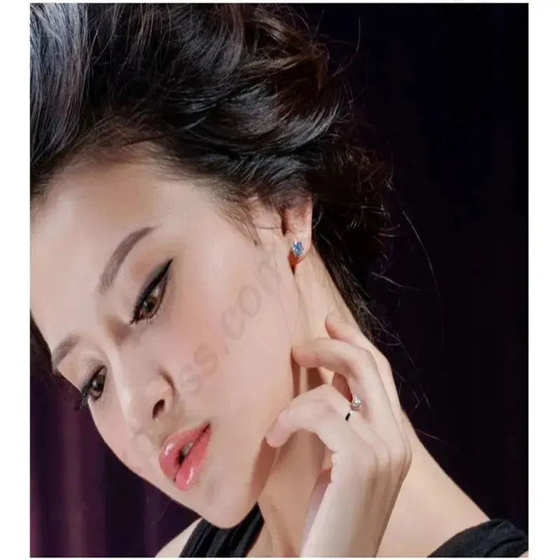 Elegant Classic Real 925 Sterling Silver Finger Rings Jewelry Crystal Cubic Zircons 6 Claws Women Engagement / Wedding Ring