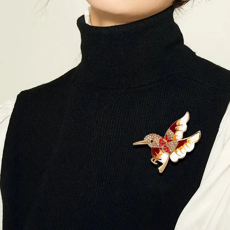 Elegant Hummingbird Brooch