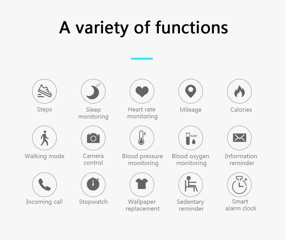 Elegant Unisex Smart Watch In Sport Style With Heart Rate Monitor and Waterproof Protection For Fitness Bracelet Men Women Smartwatch For Android adn IOS sistems