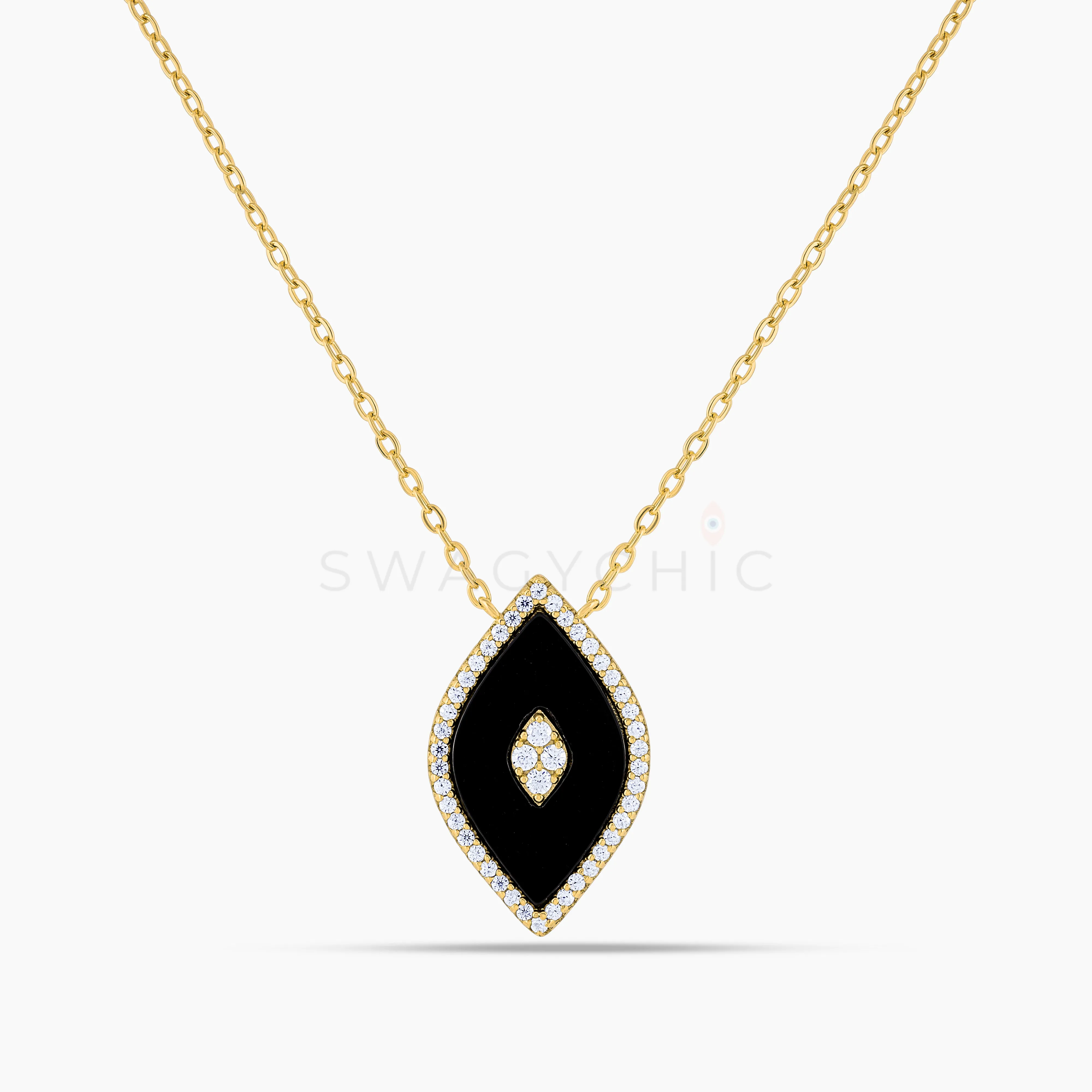 Elevated Eye Black Onyx Necklace