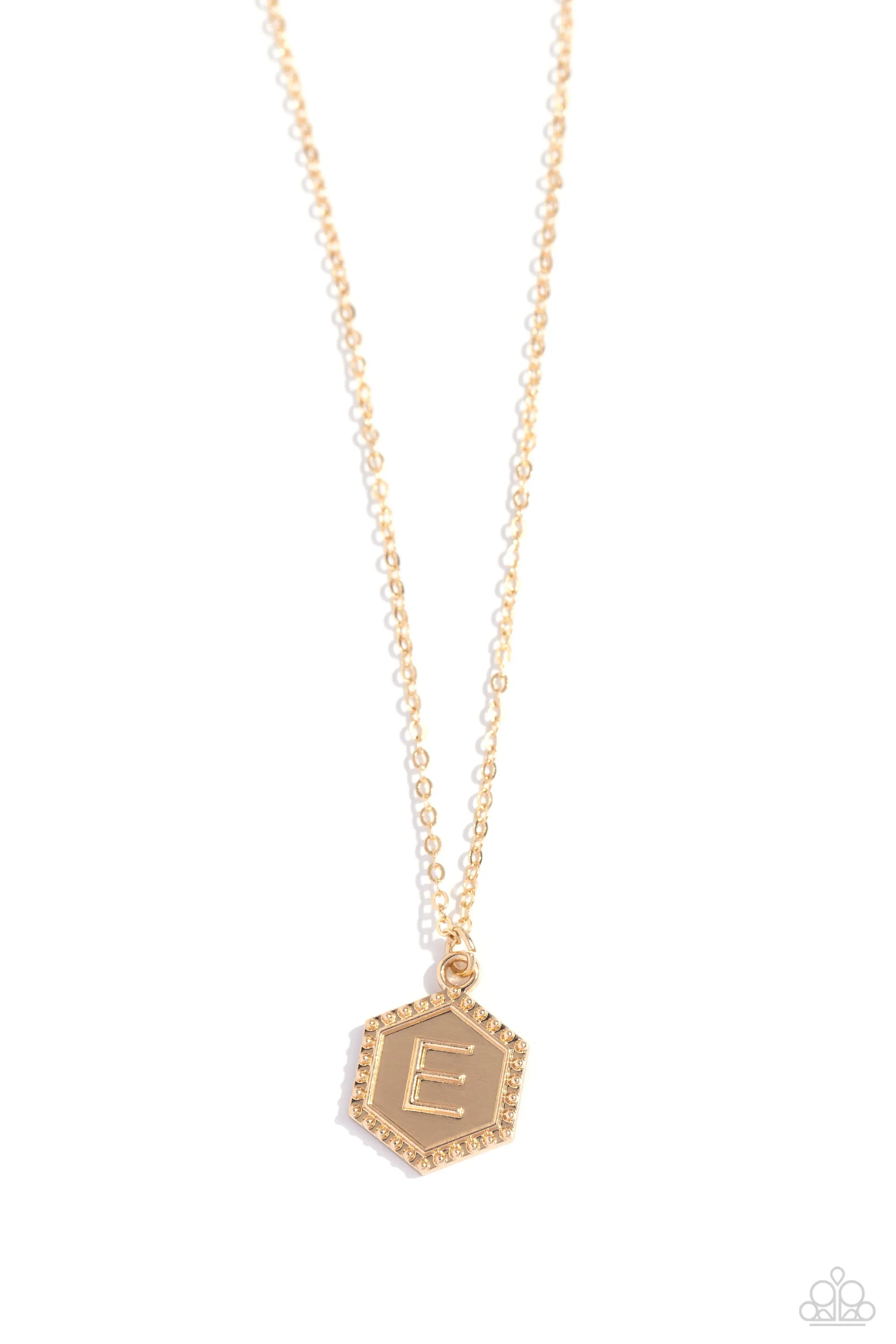 Emblematic Elegance - Gold - E Initial Necklace