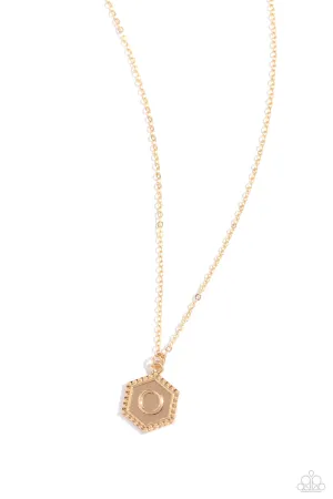 Emblematic Elegance - Gold - O Initial Necklace