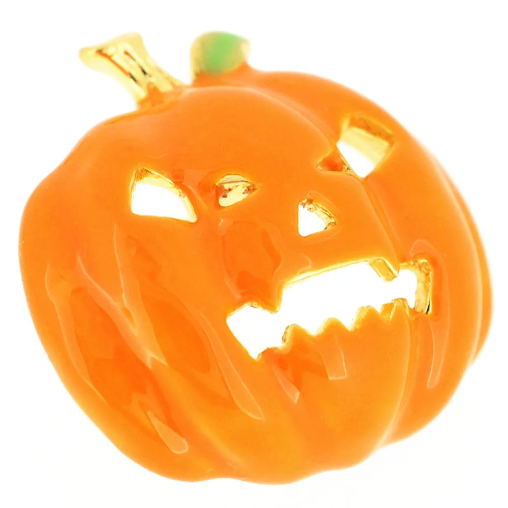 Enamel Halloween Pumpkin Brooch Pin