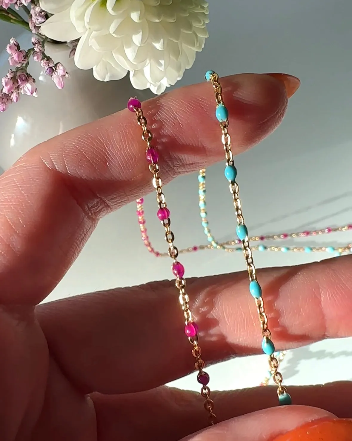 Enamel Station necklace