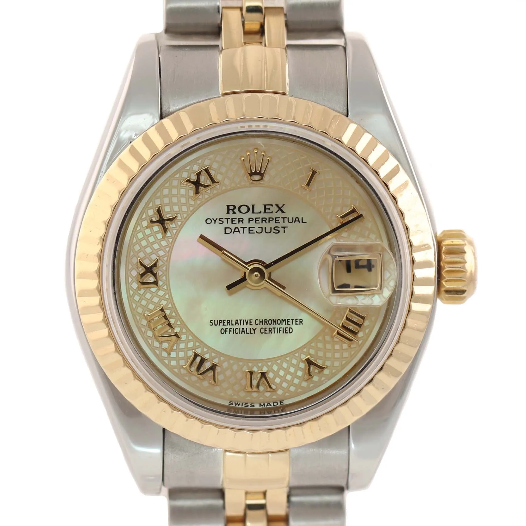 FACTORY MOP Roman Ladies Rolex DateJust 79173 Two Tone Gold Jubilee Watch