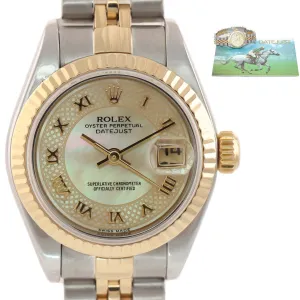 FACTORY MOP Roman Ladies Rolex DateJust 79173 Two Tone Gold Jubilee Watch