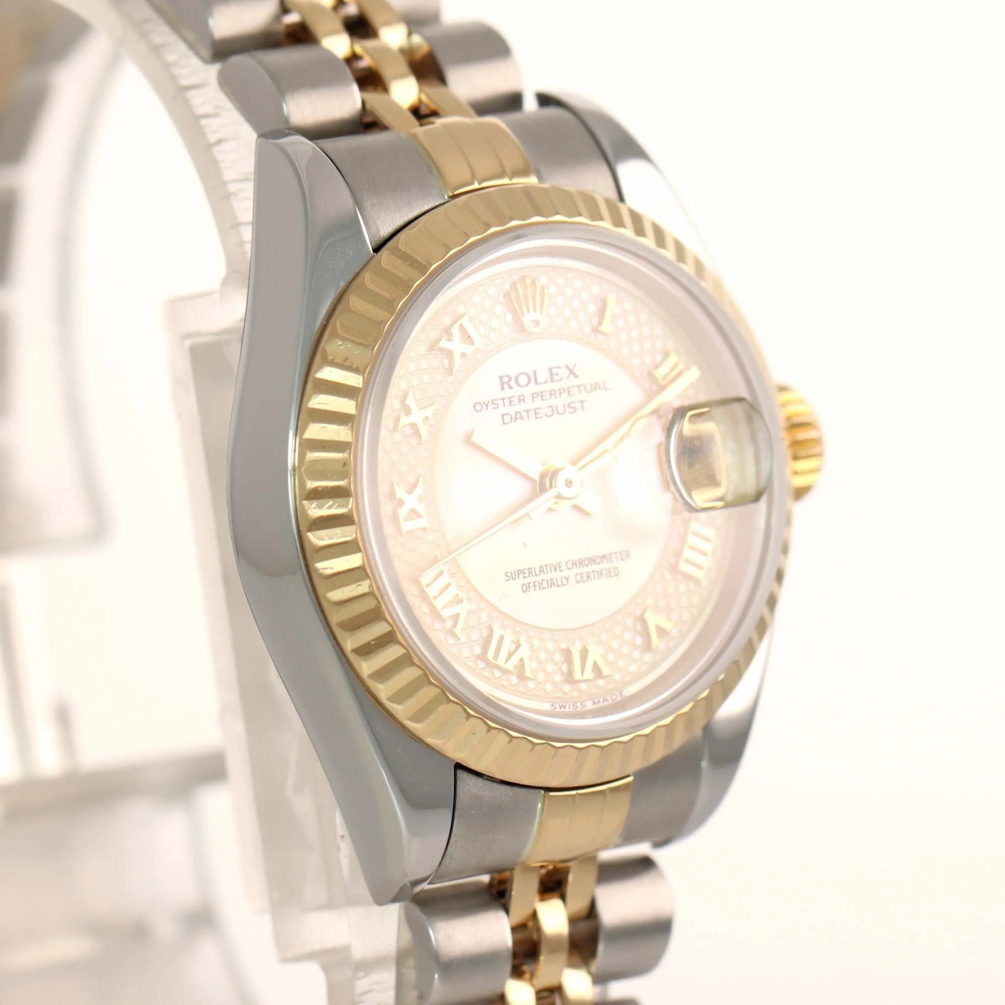FACTORY MOP Roman Ladies Rolex DateJust 79173 Two Tone Gold Jubilee Watch