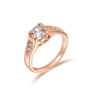Fashion Crystal Ring with Austrian Crystal Rose Gold Plated Wedding Jewelry