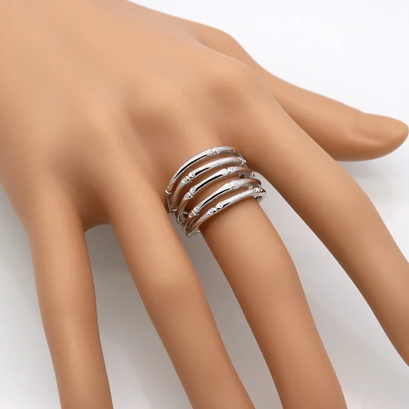 Fashion Female Fine Jewelry Wedding Ring For Women Anti-Tarnish Rhodium Plated On 925 Sterling Silver Jewelry New High Quality