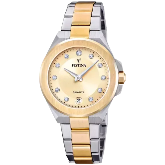 Festina Mademoiselle Ladies Gold Dial Two Tone Stainless Steel Watch