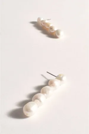 Five Drop Pearl Earring Silver