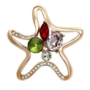 Flash Rose Gold White Metal Brooch with Synthetic Acrylic Stone - Ships in 4-7 Days