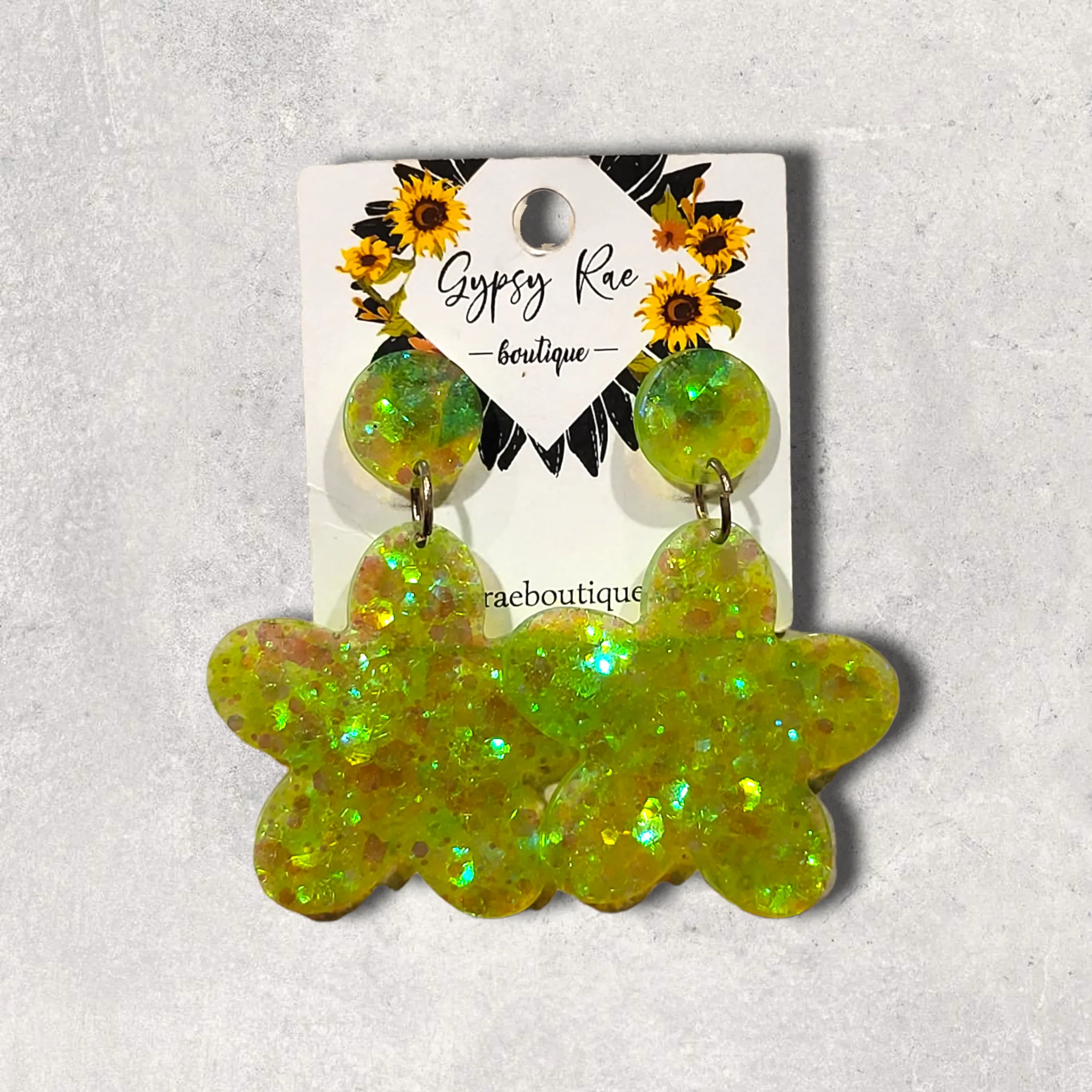 Flower Resin Statement Earrings