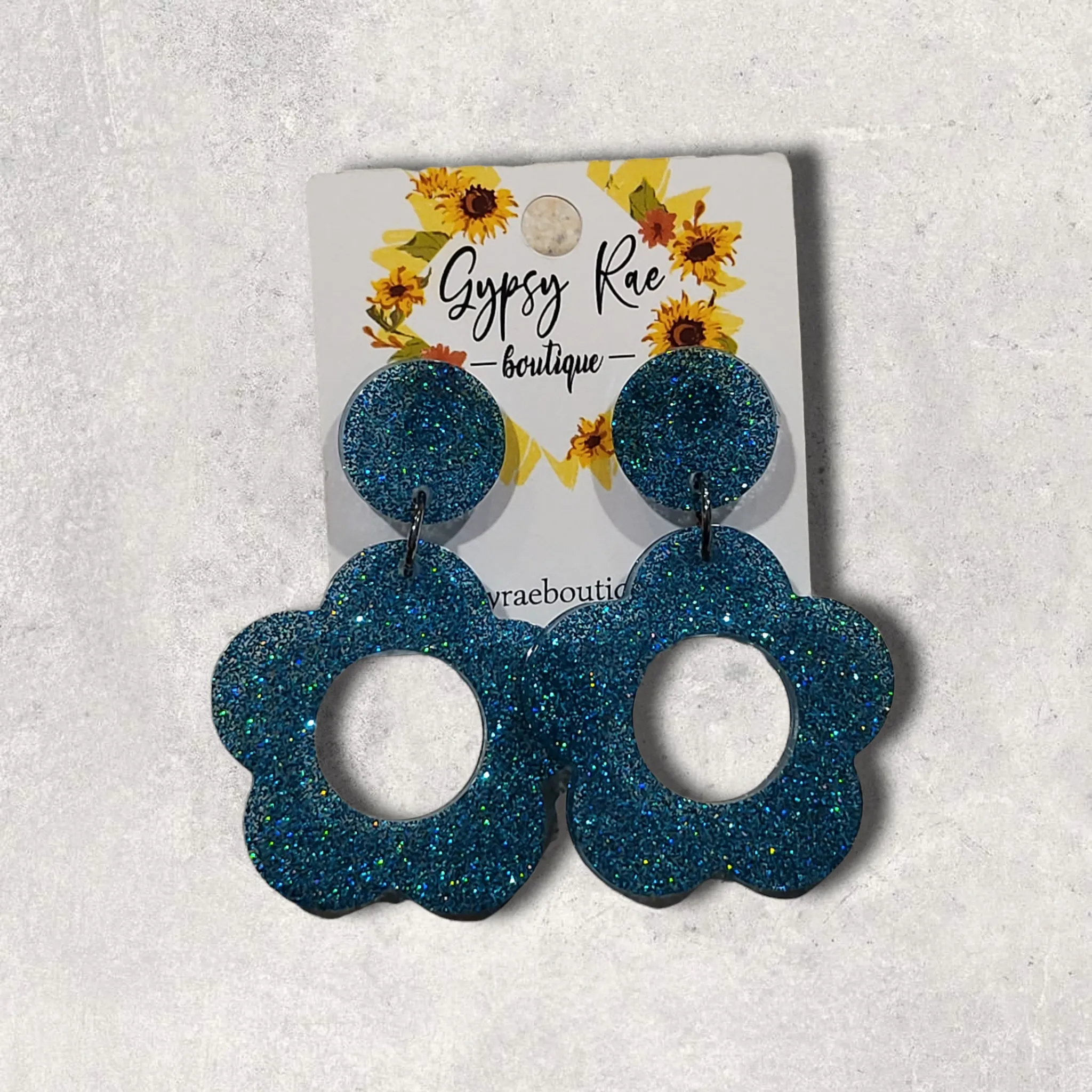 Flower Resin Statement Earrings