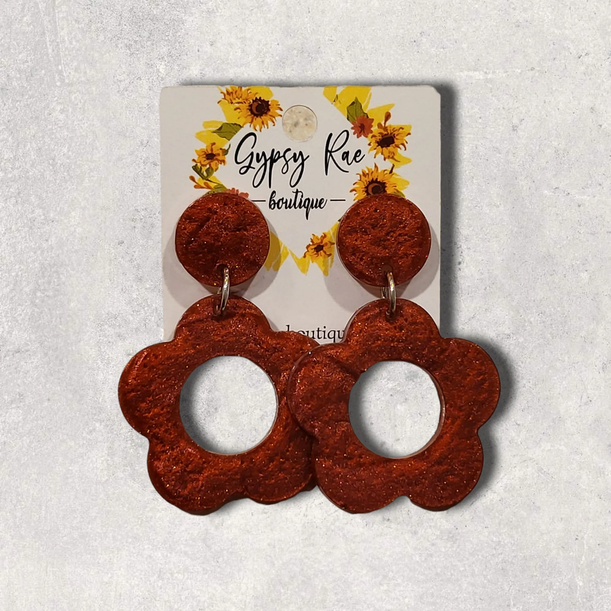 Flower Resin Statement Earrings