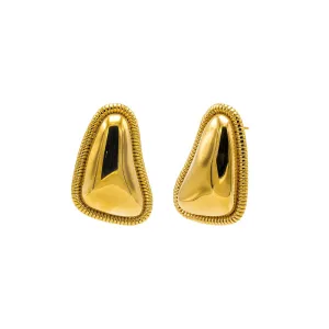 Fluted Rim Statement Stud Earring