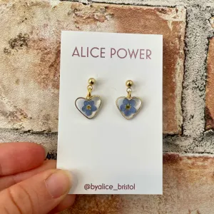 Forget-Me-Not Heart Earrings