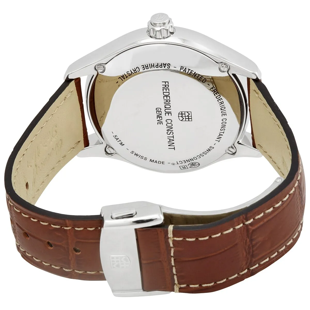 Frederique Constant Horological Quartz Brown Leather Men's Smart Watch FC-285BBR5B6BR