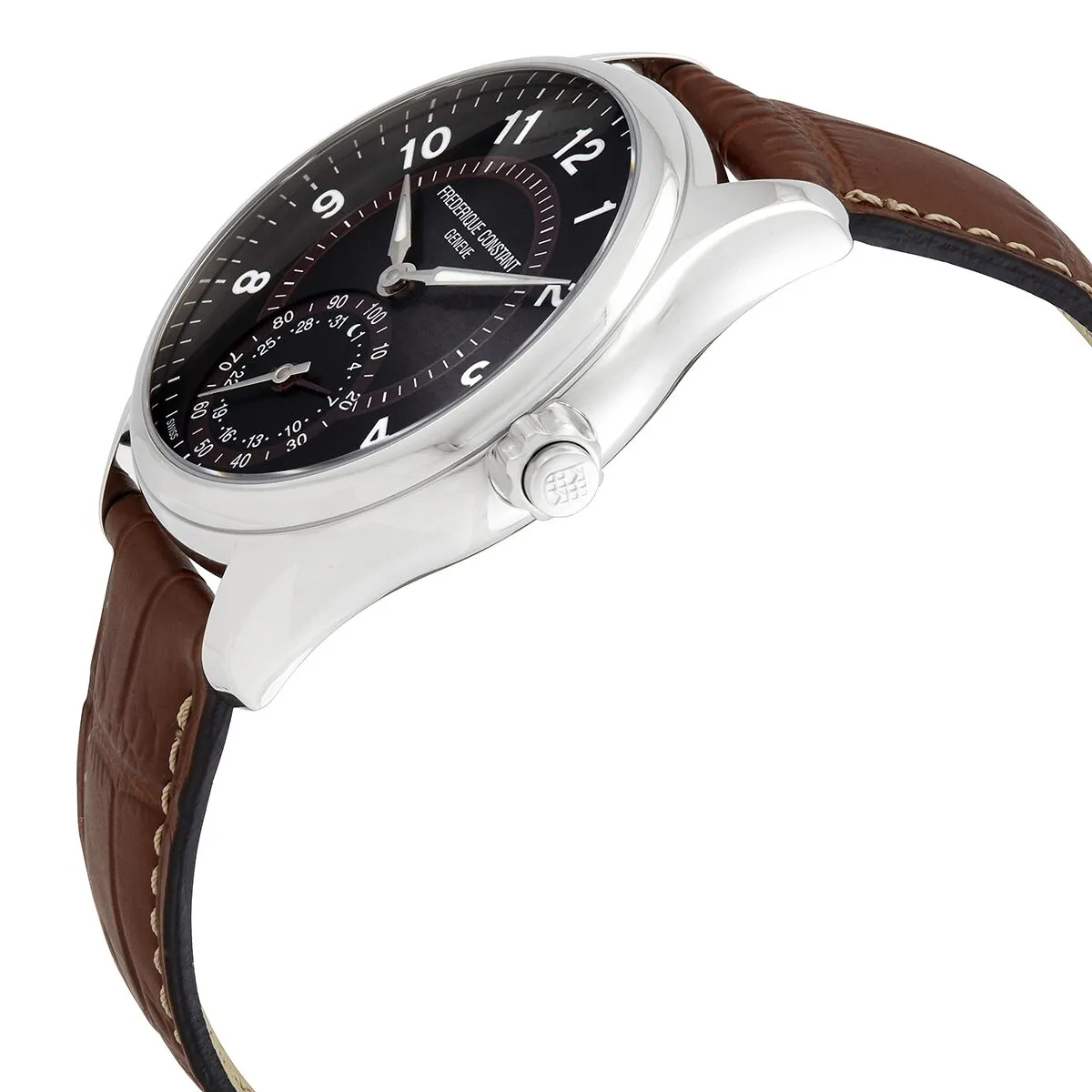 Frederique Constant Horological Quartz Brown Leather Men's Smart Watch FC-285BBR5B6BR