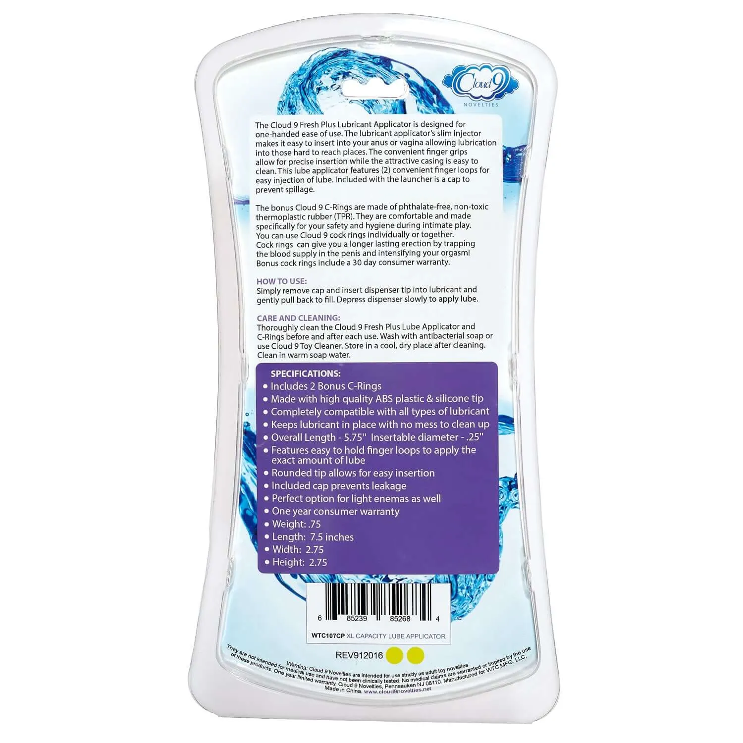 Fresh   XL Lube Applicator With C Rings Purple