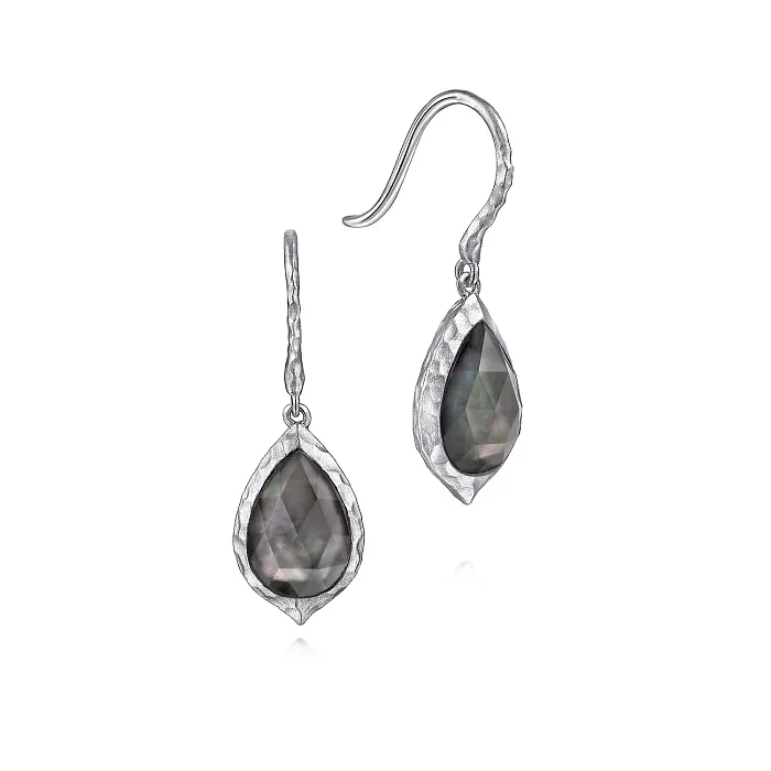 Gabriel & Co. Souviens Sterling Silver & Black Pearl Drop Earrings