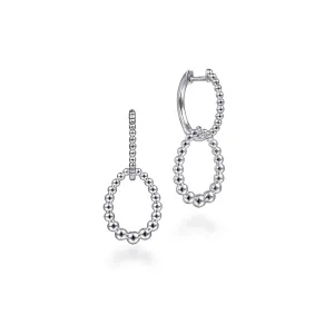 Gabriel Sterling Silver Beaded Huggie Drop Earrings
