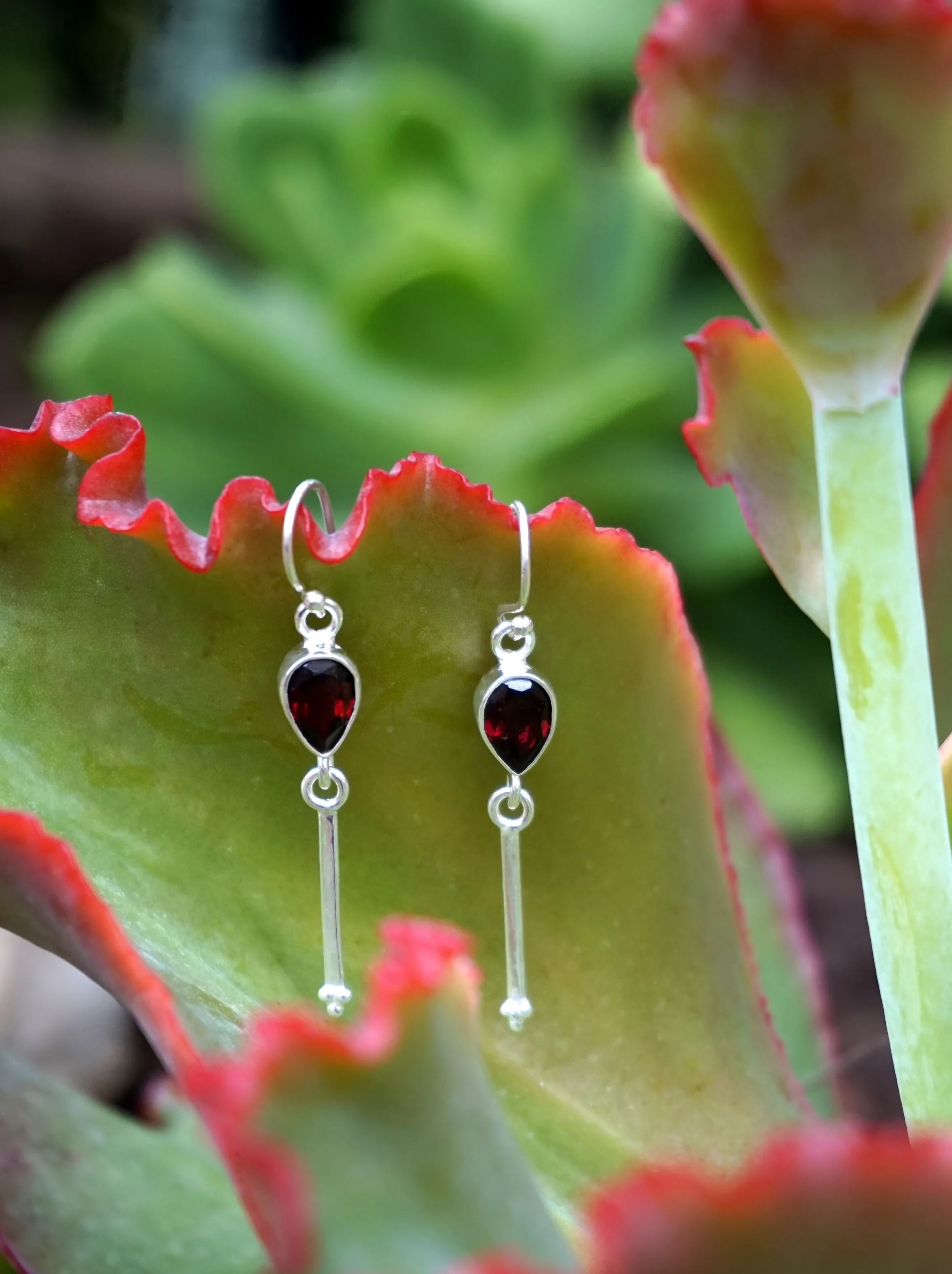Garnet Drop Earring Set 1