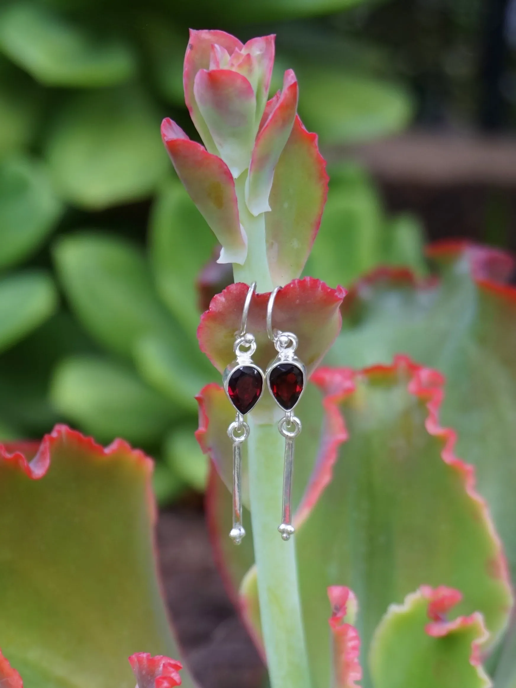 Garnet Drop Earring Set 1