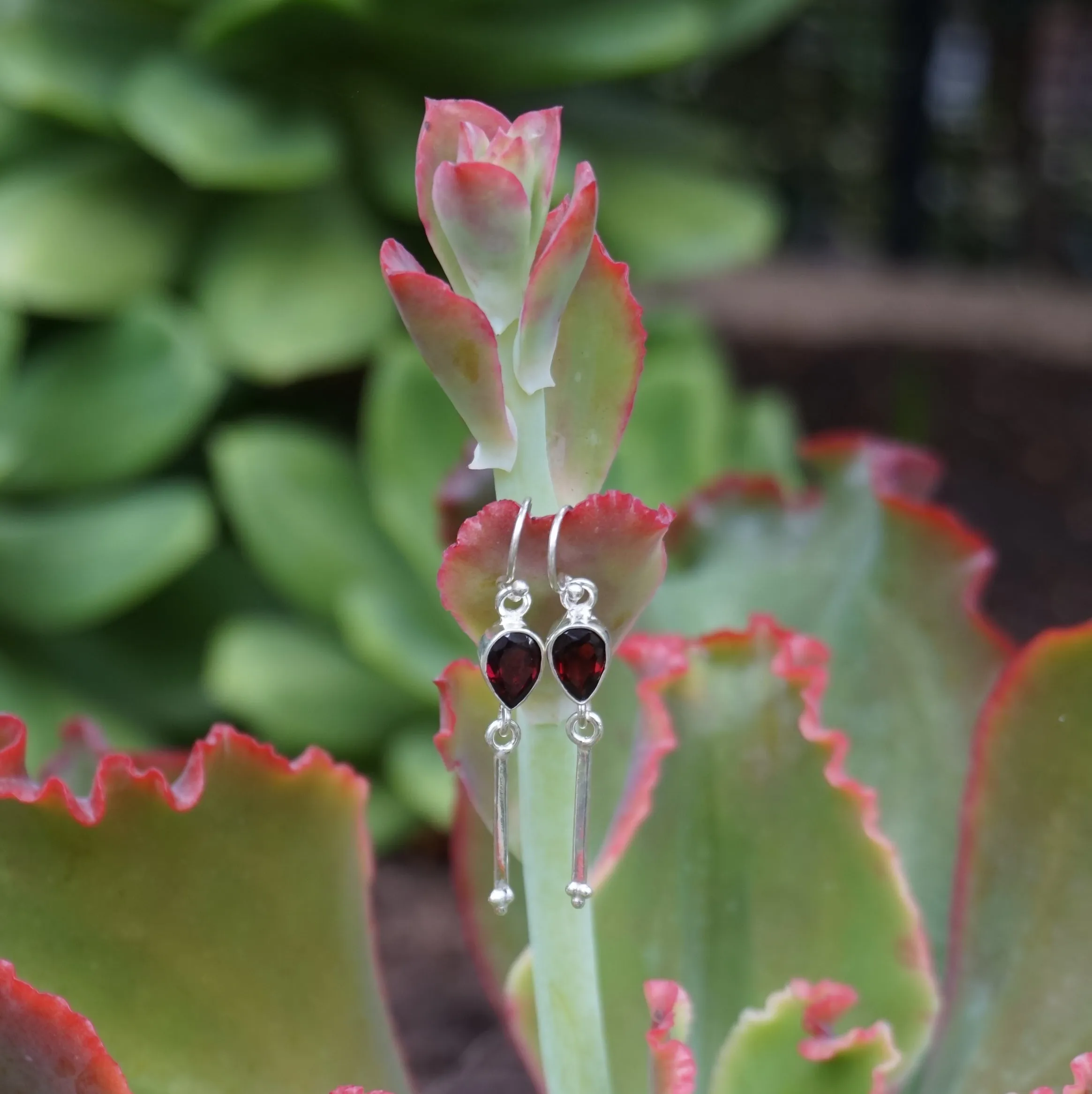 Garnet Drop Earring Set 1