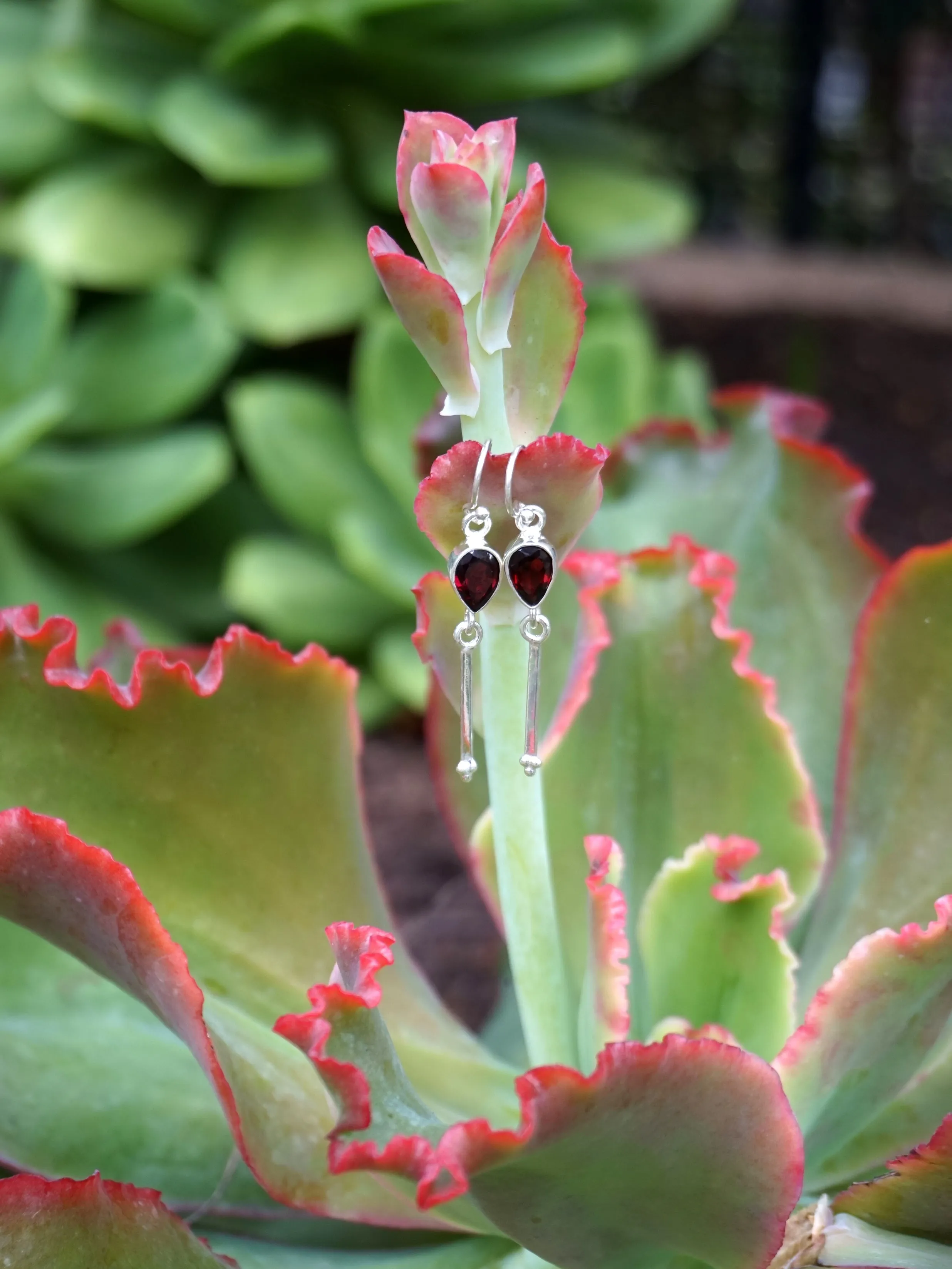 Garnet Drop Earring Set 1