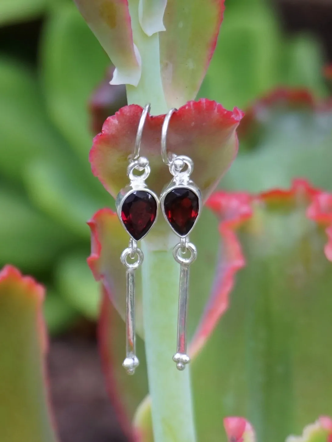 Garnet Drop Earring Set 1